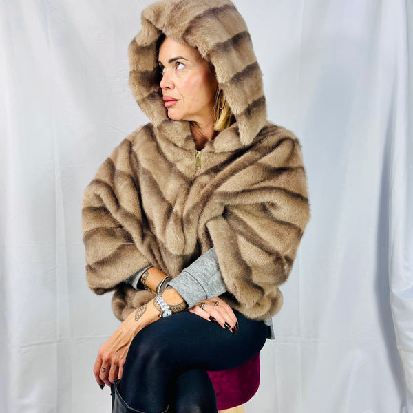 Cappottino Moena Con Cappuccio - Eco Visone Beige