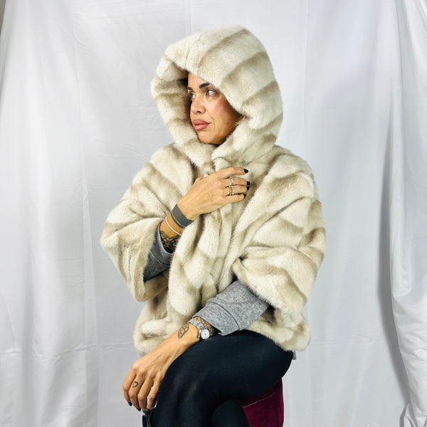 Cappottino Moena Con Cappuccio - Eco Visone Panna