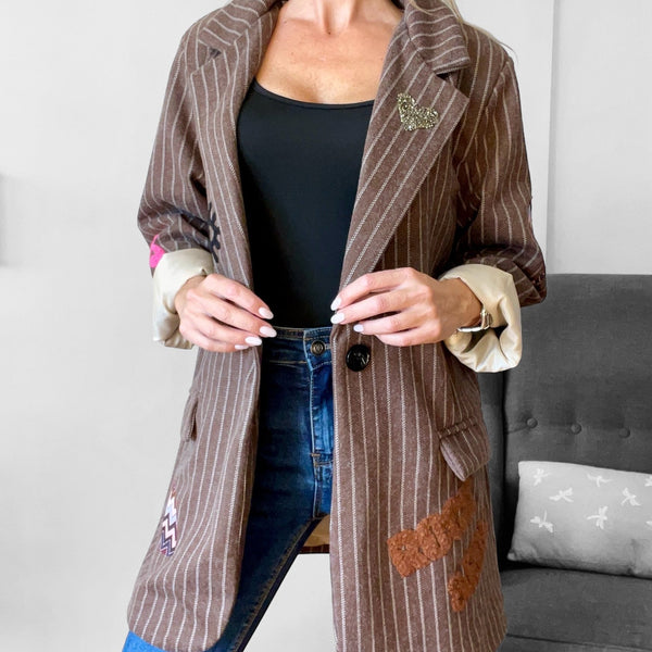 Blazer Urban Chic - Vintage Con Dettagli Ricamati