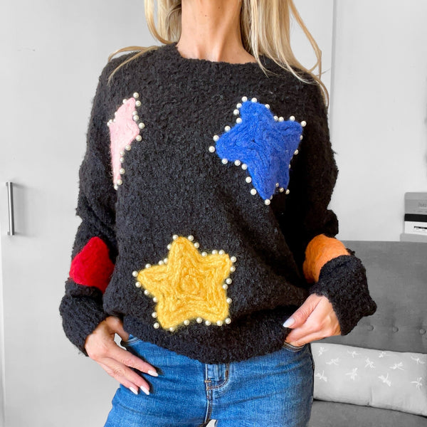 Maglione Star - Custom Colors con Dettagli di Stelle e Perle