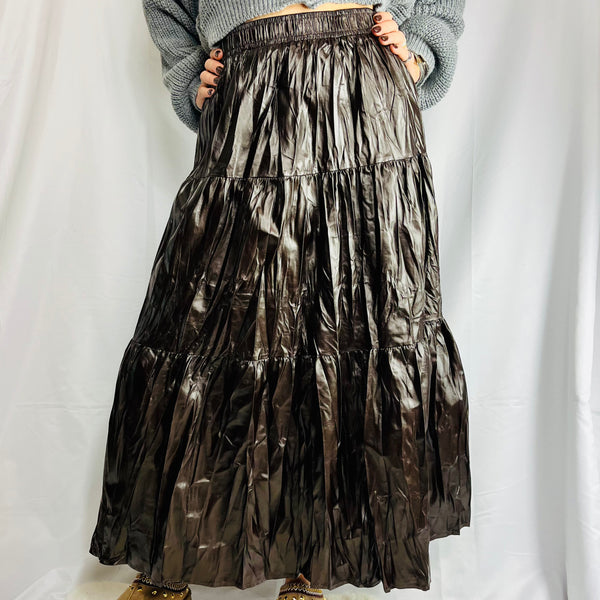 Gonna In Eco Pelle - Con Balze