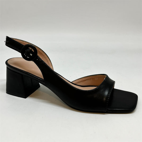 Sandali Lena in Pelle Vegana con Tacco Largo Made in Italy
