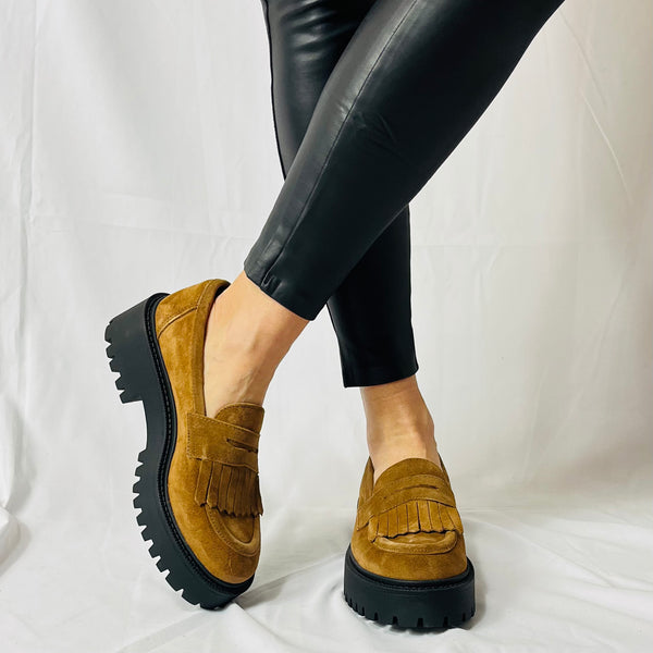 Mocassini Valeria Con Frange - Made In Italy