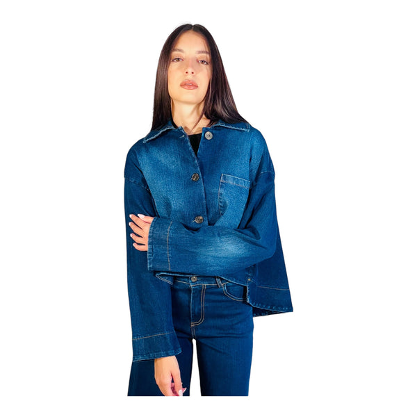 Giacca Sandy In Denim Oversize Asimmetrica