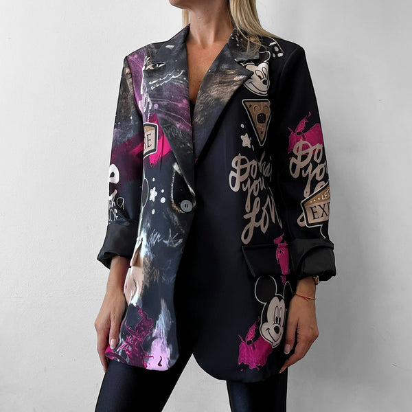 Blazer Oversize Cartoon - Explore Pink