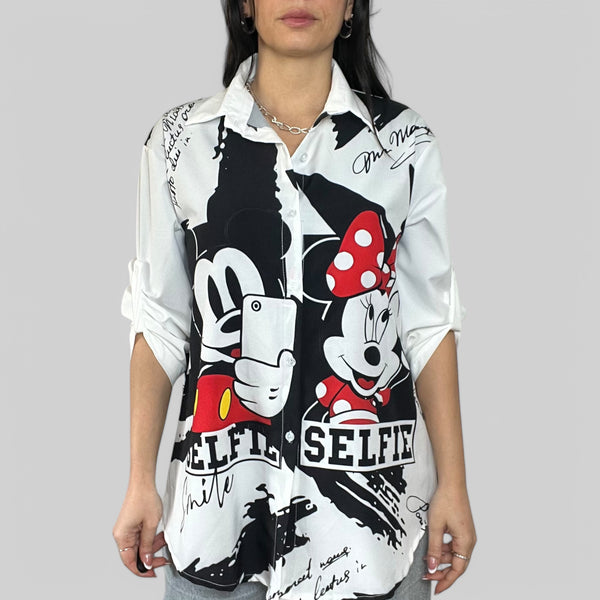 Camicia Cartoon - Selfie Black