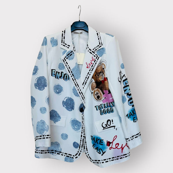 Blazer 12 Teddy Mood con Pois e Dettagli Pop - PinUp Shoes