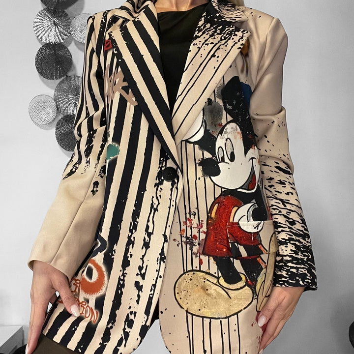 Blazer Oversize Cartoon A Righe - PinUp Shoes
