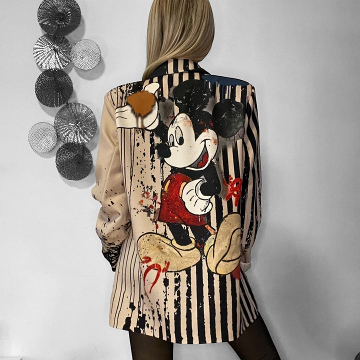 Blazer Oversize Cartoon A Righe - PinUp Shoes