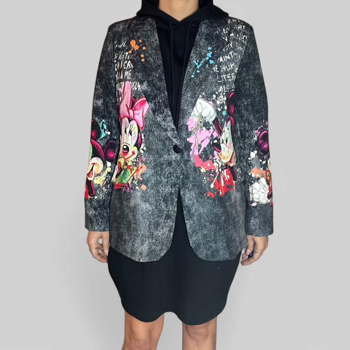 Blazer Oversize Cartoon Chic - Stile Pop E Grinta Urbana - PinUp Shoes