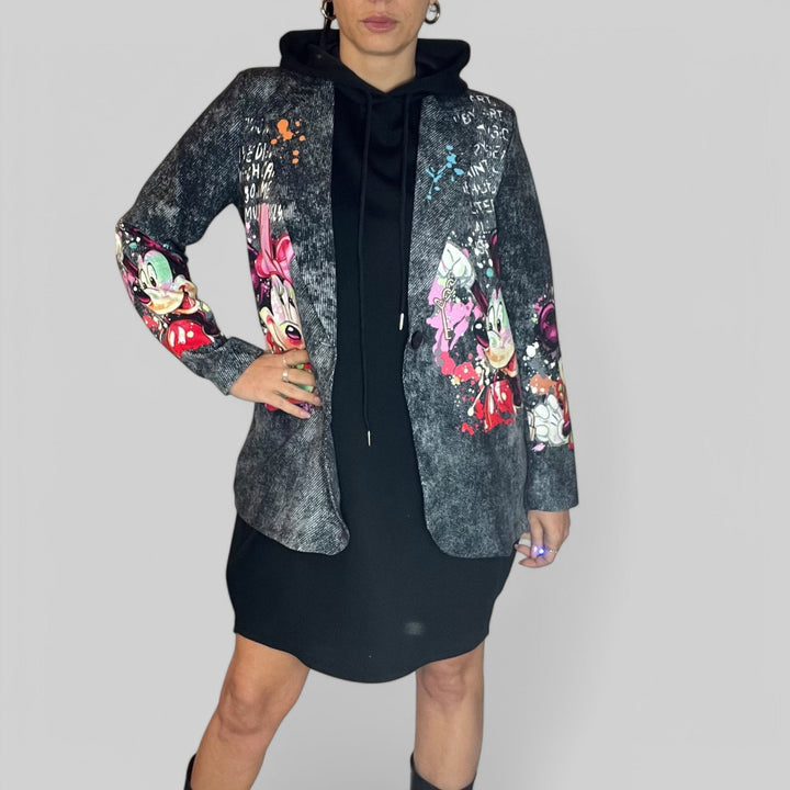 Blazer Oversize Cartoon Chic - Stile Pop E Grinta Urbana - PinUp Shoes