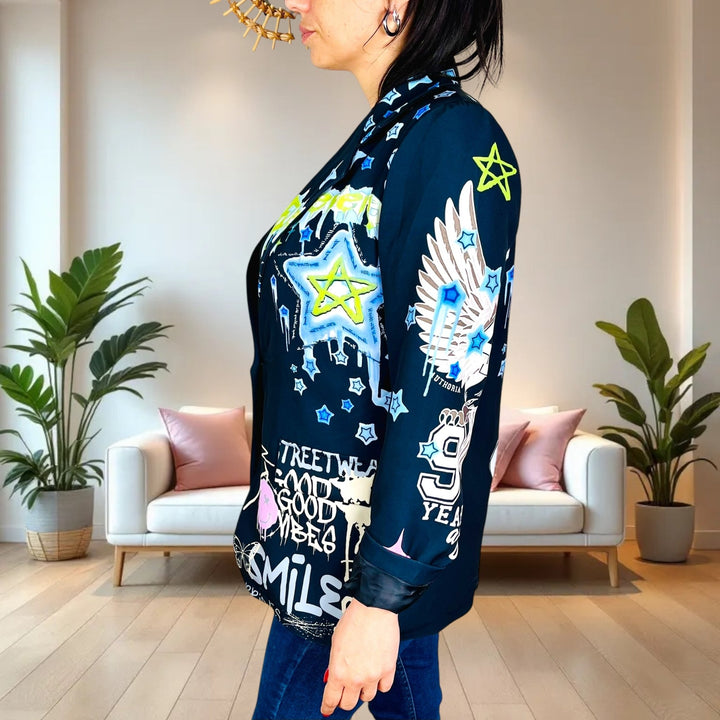 Blazer Oversize Cartoon - Smile Happyness - PinUp Shoes