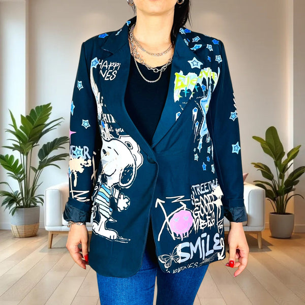Blazer Oversize Cartoon - Smile Happyness - PinUp Shoes