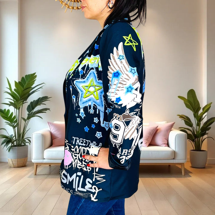 Blazer Oversize Cartoon - Smile Happyness - PinUp Shoes