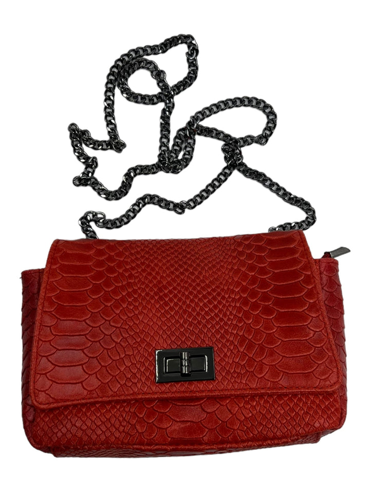 Borsa Tracolla Venis In Vera Pelle Con Motivo Pitonato - 14 Colori Disponibili - Made in Italy - PinUp Shoes