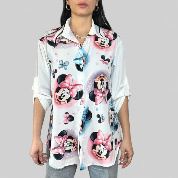Camicia Cartoon Fiocco Rosa - PinUp Shoes