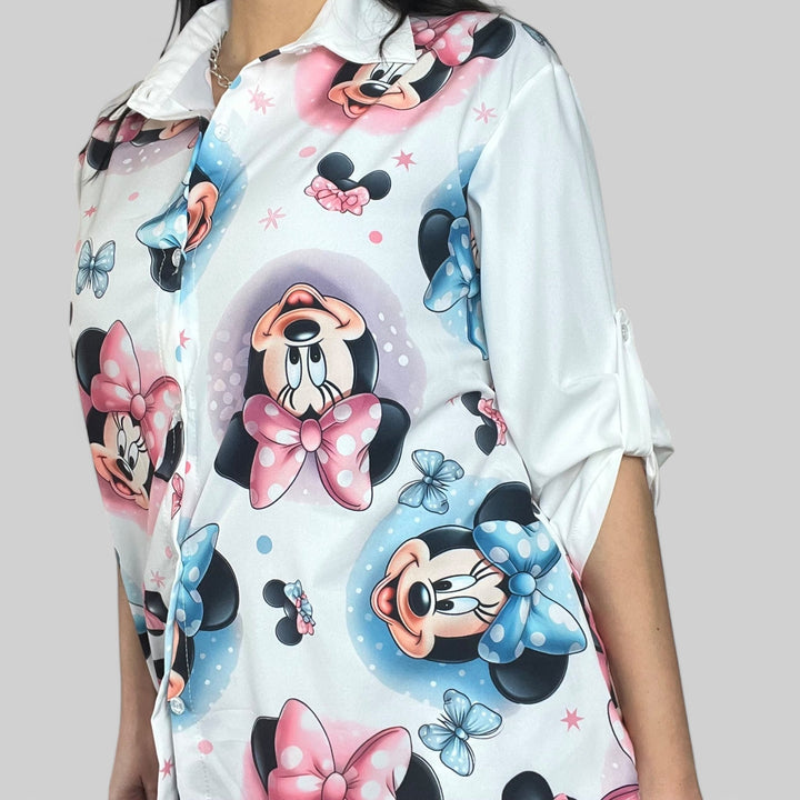 Camicia Cartoon Fiocco Rosa - PinUp Shoes