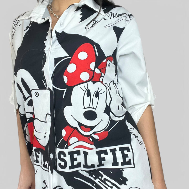 Camicia Cartoon - Selfie Black - PinUp Shoes