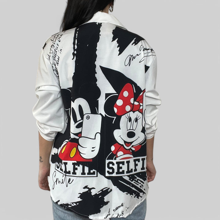 Camicia Cartoon - Selfie Black - PinUp Shoes