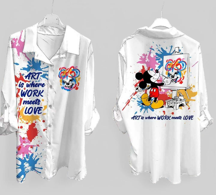 Camicia Cartoon Topolino & Minni - 12 Varianti - PinUp Shoes