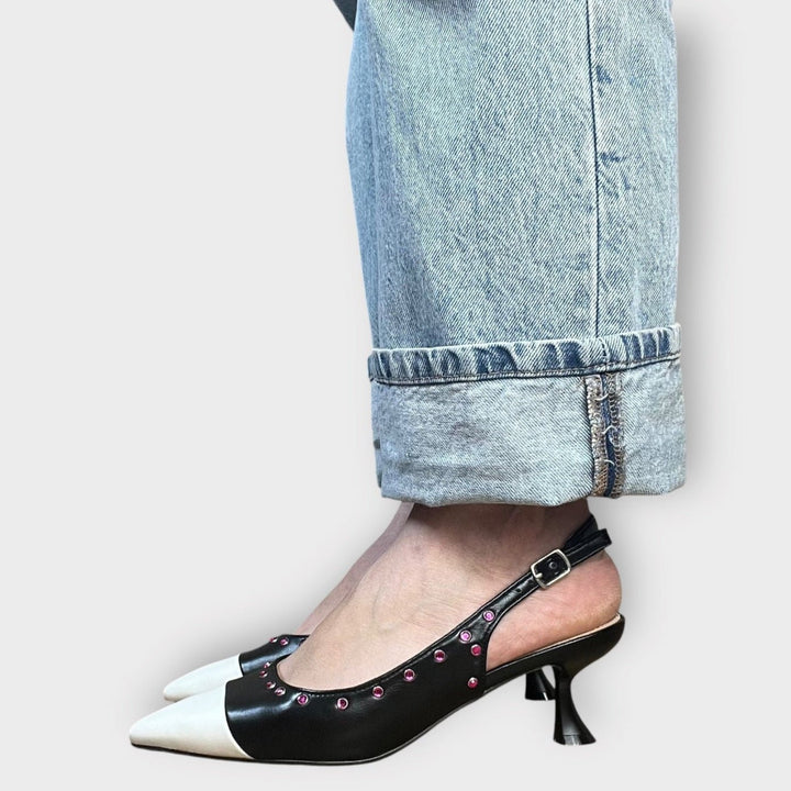 Décolleté Slingback Bicolor - Custom Made In Italy - PinUp Shoes