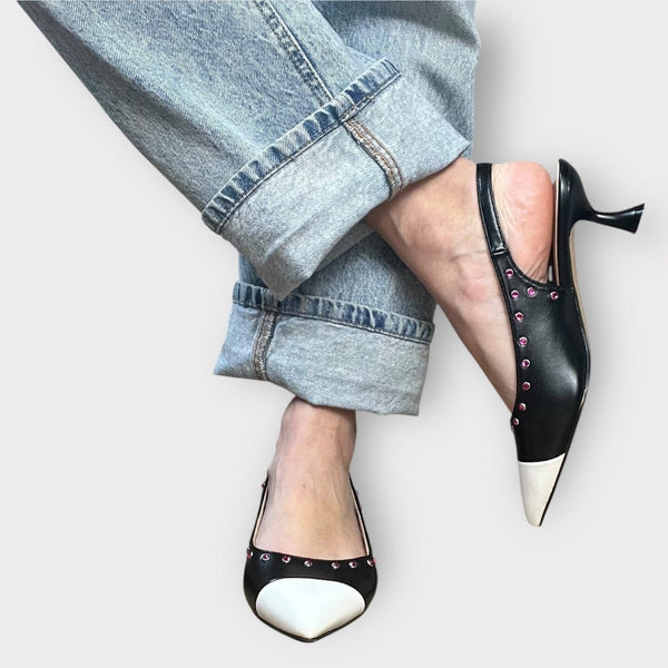 Décolleté Slingback Bicolor - Custom Made In Italy - PinUp Shoes