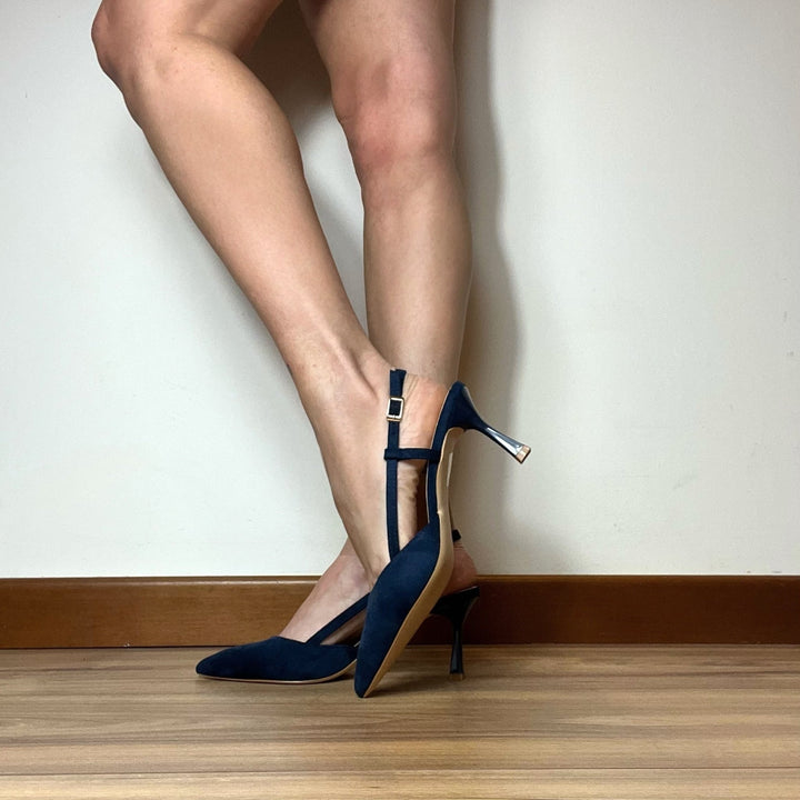 Décolleté Slingback - In Ecocamoscio - PinUp Shoes