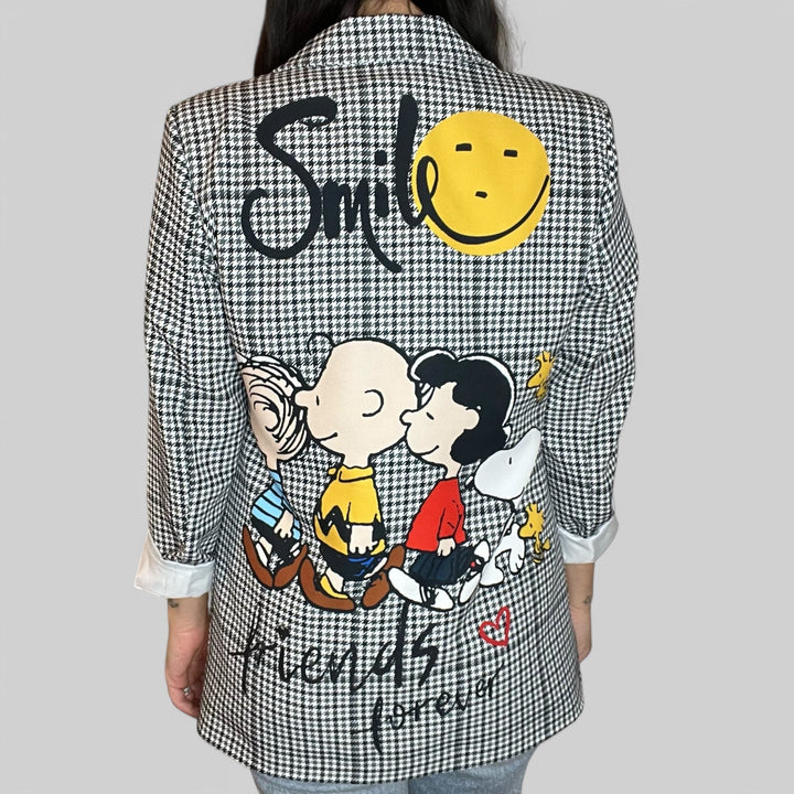 Outfit Blazer Quadri Oversize Cartoon - Slingback Barcellona - Borsa Desy E Jeans - PinUp Shoes