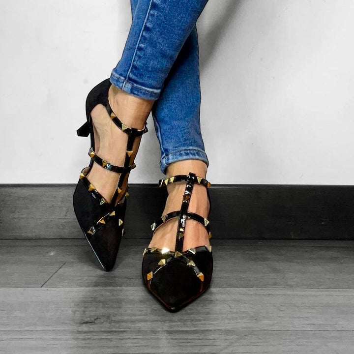 Outfit Decollete Viola - Borsa Torino - Blazer Cartoon - Jeans - PinUp Shoes