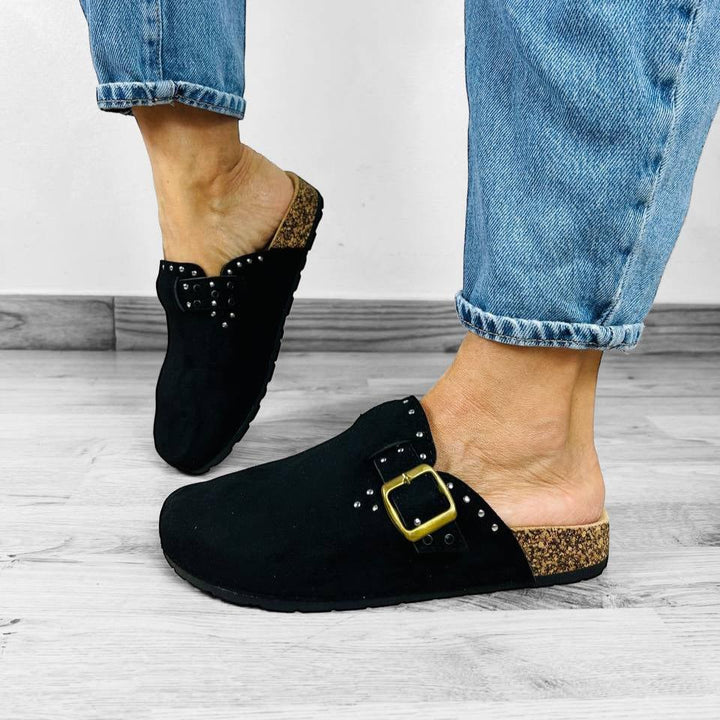 Sabot Carolina Personalizzato Con Borchie E Strass - Cinturino regolabile - PinUp Shoes