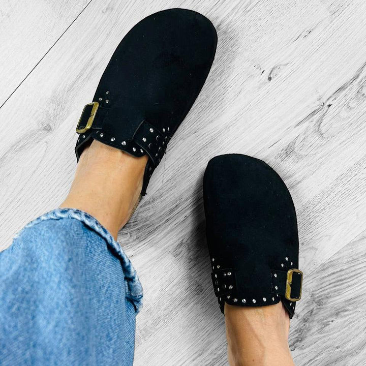 Sabot Carolina Personalizzato Con Borchie E Strass - Cinturino regolabile - PinUp Shoes