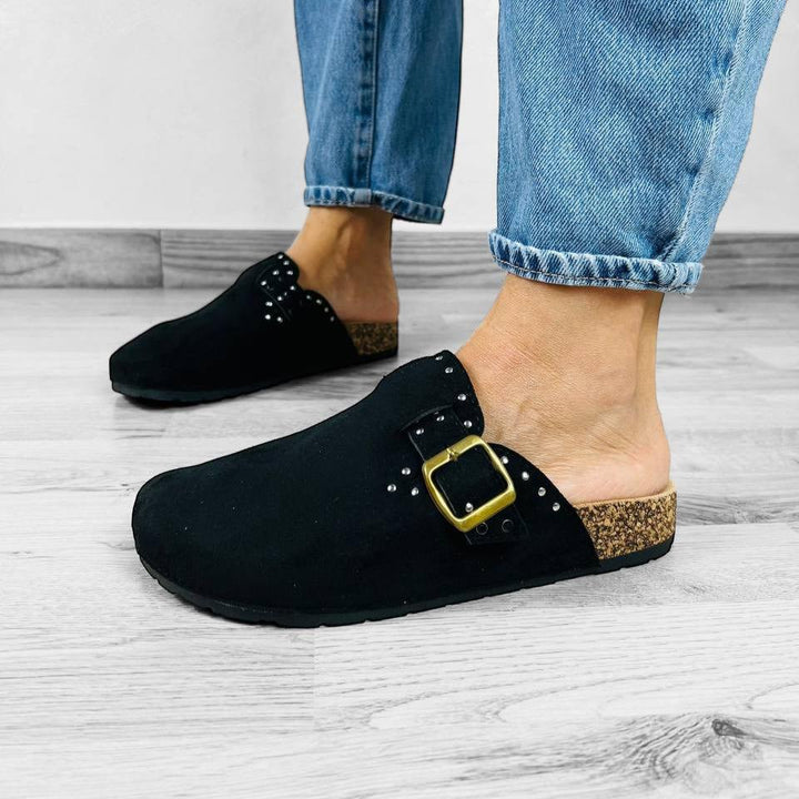 Sabot Carolina Personalizzato Con Borchie E Strass - Cinturino regolabile - PinUp Shoes