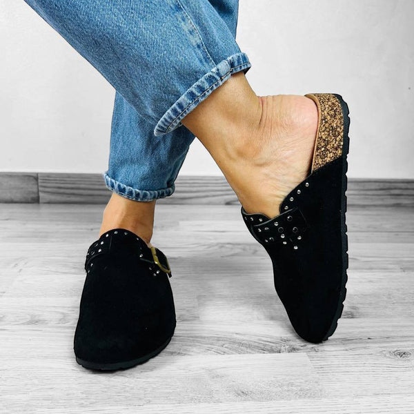 Sabot Carolina Personalizzato Con Borchie E Strass - Cinturino regolabile - PinUp Shoes