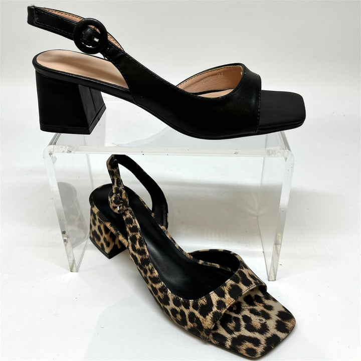 Sandali Lena in Pelle Vegana con Tacco Largo Made in Italy - PinUp Shoes