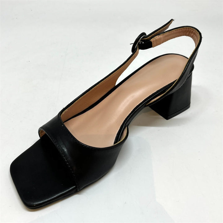 Sandali Lena in Pelle Vegana con Tacco Largo Made in Italy - PinUp Shoes