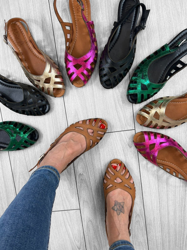 Sandalo Gilda – Made In Italy Vera Pelle 5 Colori - PinUp Shoes