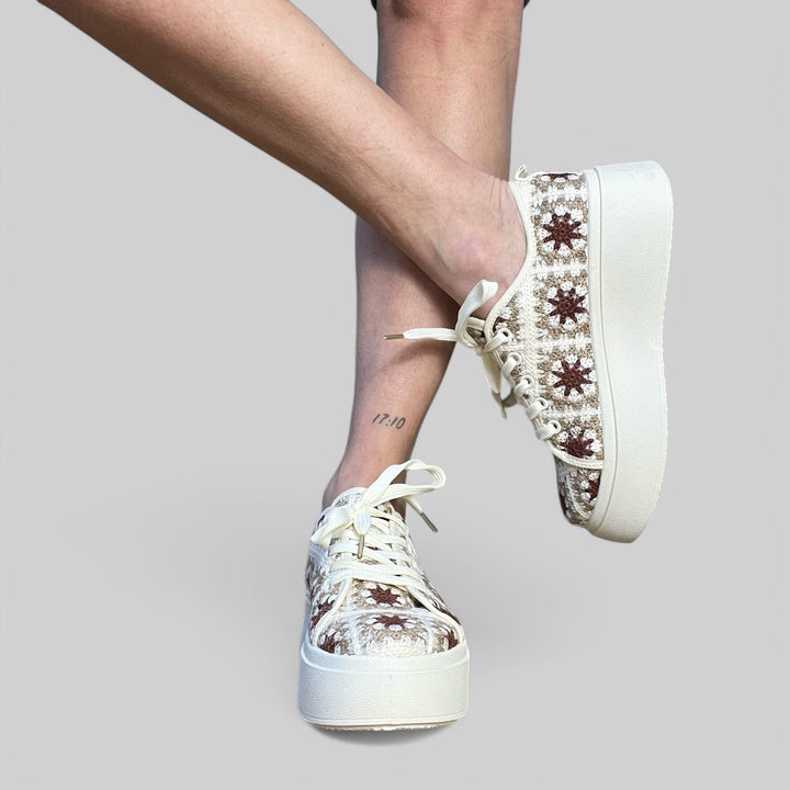 Sneakers Crochet Patchwork - PinUp Shoes