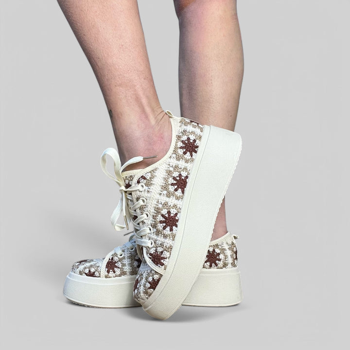 Sneakers Crochet Patchwork - PinUp Shoes