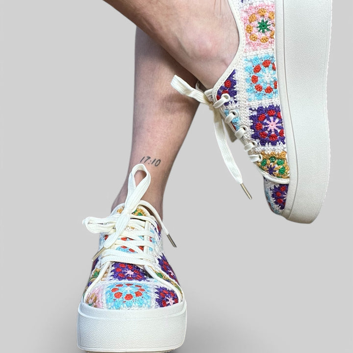 Sneakers Crochet Patchwork - PinUp Shoes