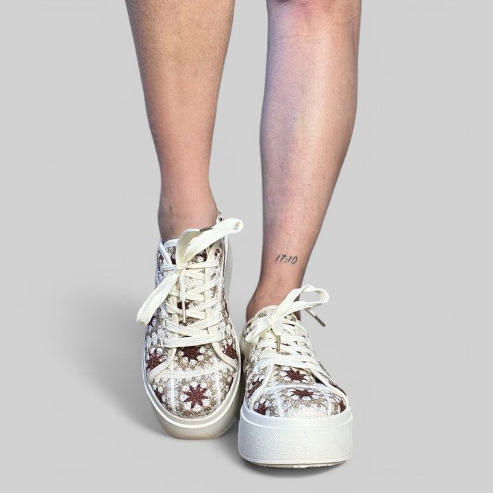 Sneakers Crochet Patchwork - PinUp Shoes