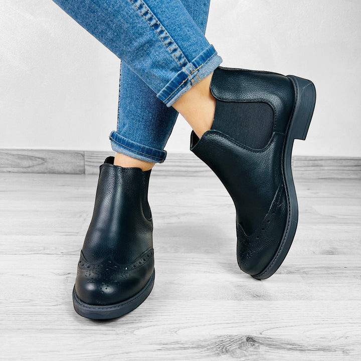 Stivaletti Milano - In Pelle Con Dettagli Brogue - PinUp Shoes