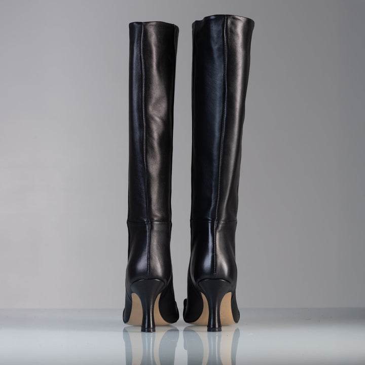 Stivali Alti Con Morsetto Rebecca - In Vera Pelle Made in Italy - PinUp Shoes