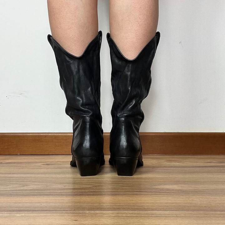 Stivali Texani Alti - Made in Italy Vera Pelle - PinUp Shoes