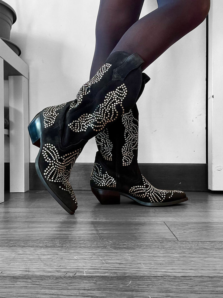 Stivali Texani Alti Project Sami - Vera Pelle Made In Italy - PinUp Shoes