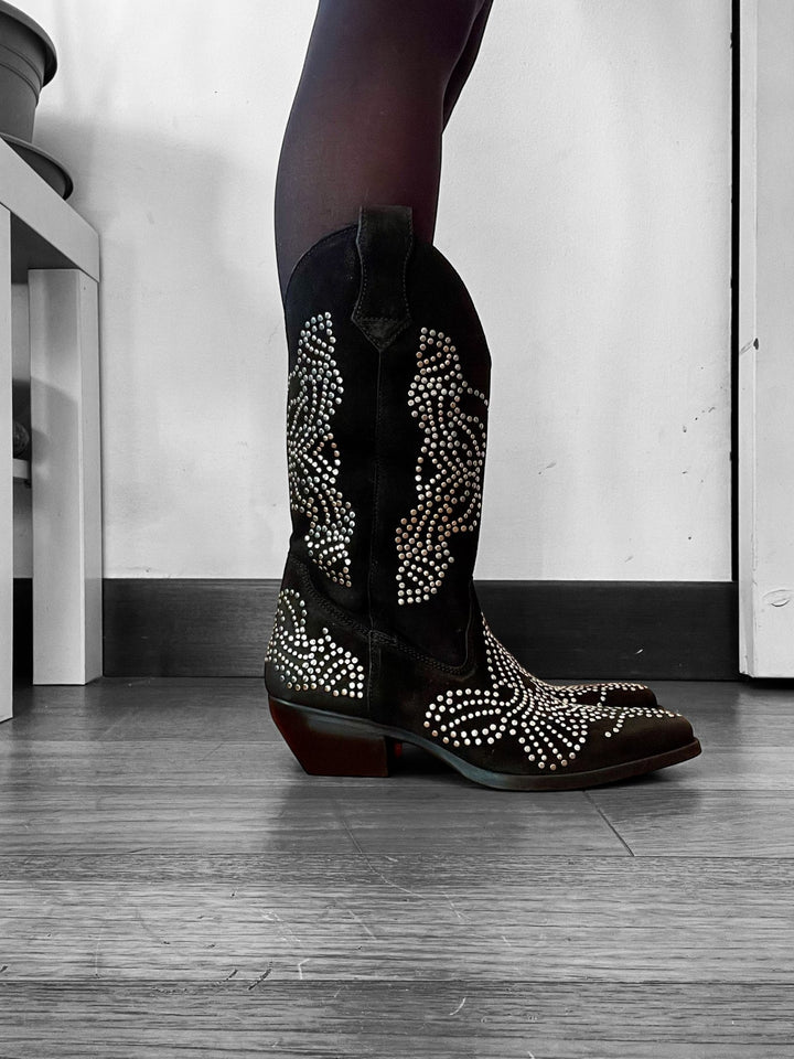 Stivali Texani Alti Project Sami - Vera Pelle Made In Italy - PinUp Shoes