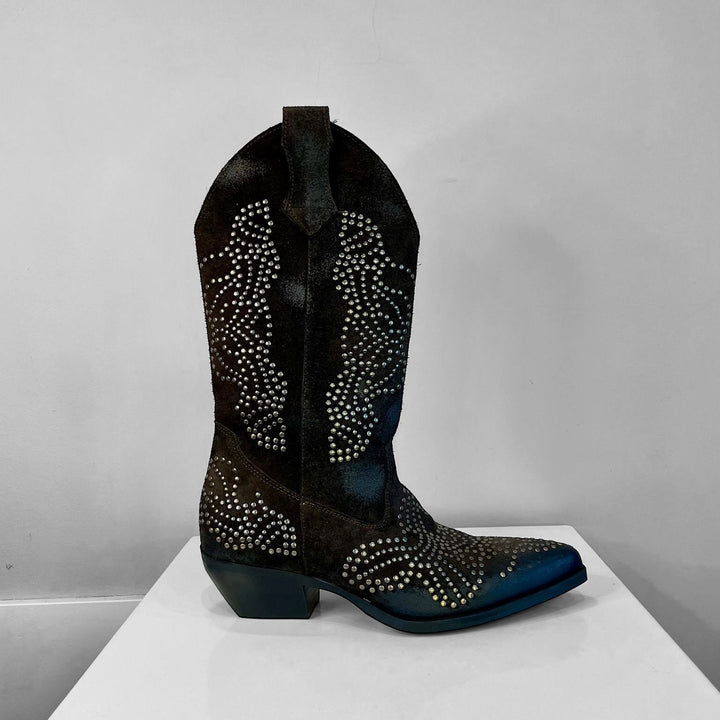 Stivali Texani Alti Project Sami - Vera Pelle Made In Italy - PinUp Shoes