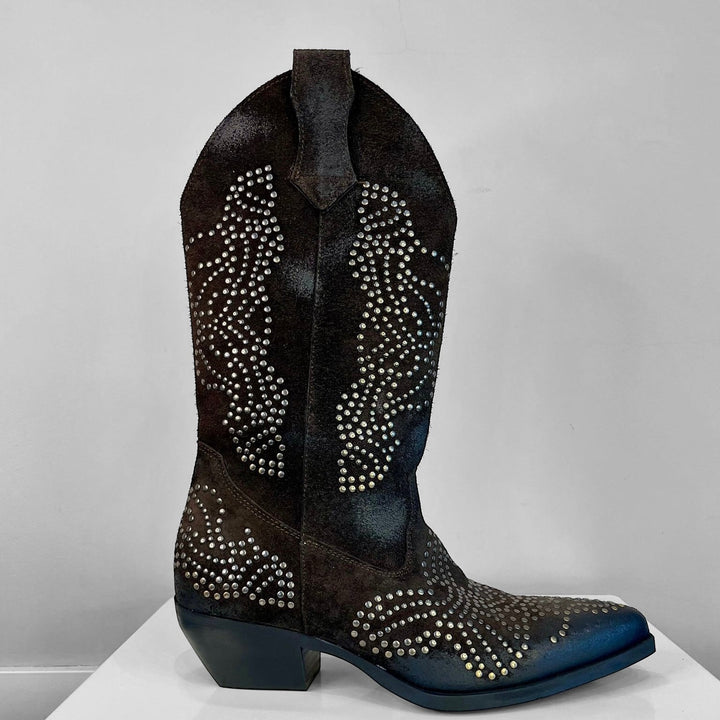 Stivali Texani Alti Project Sami - Vera Pelle Made In Italy - PinUp Shoes