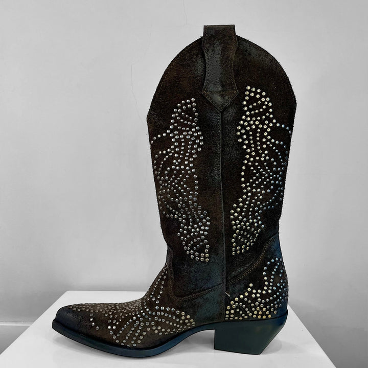 Stivali Texani Alti Project Sami - Vera Pelle Made In Italy - PinUp Shoes