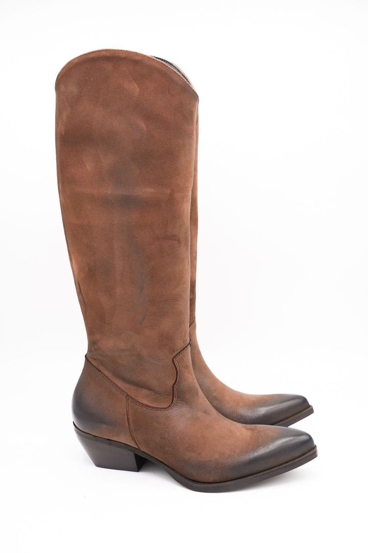 Stivali Texani Browny - Vera Pelle Made In Italy - PinUp Shoes