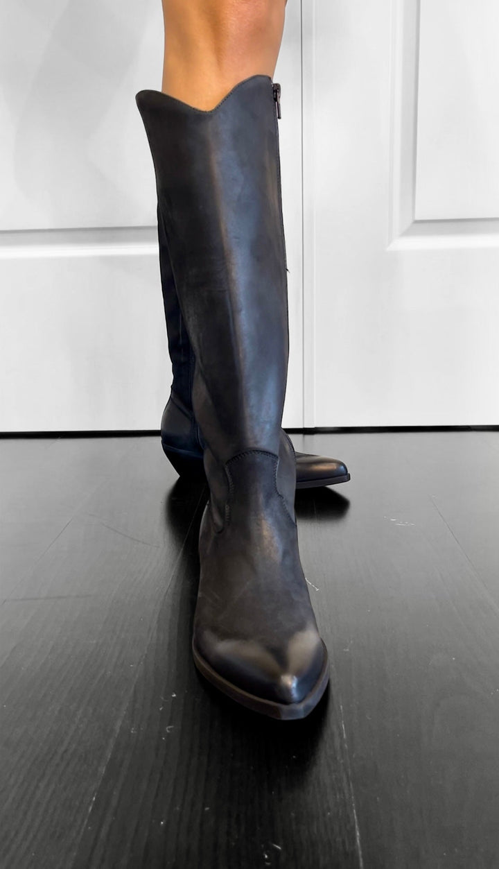 Stivali Texani Browny - Vera Pelle Made In Italy - PinUp Shoes